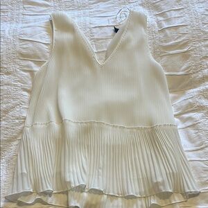 Elegant White Pleated Women's Top